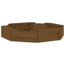 Ivins 111cm Wooden Octagon Kids Sandbox - Honey Brown - UK