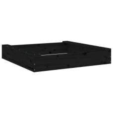 Ivins 111cm Wooden Square Kids Sandbox - Black - UK