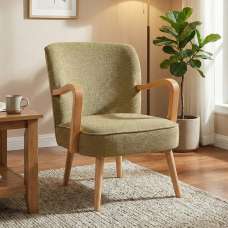 Ivorel Fabric Accent Chair in Forest Green - UK