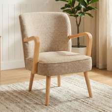 Ivorel Fabric Accent Chair in Oatmeal - UK