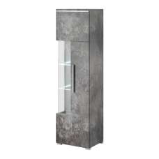 Izola Display Cabinet Tall Left 1 Door In Slate Grey With LED - UK