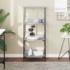 Izola Wooden Bookshelf With 3 Compartments In Grey Sonoma Oak - UK
