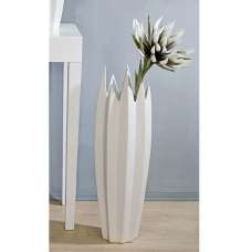 Zack Floor Vase In Matt White Ceramic - UK