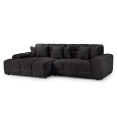 Jackson Fabric Left Hand Corner Sofa In Black - UK