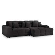 Jackson Fabric Right Hand Corner Sofa In Black - UK