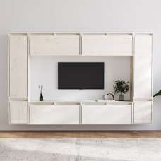 Jairus Solid Pinewood Entertainment Unit In White - UK