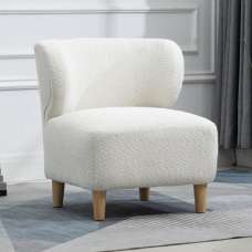 Jakarta Fabric Accent Chair With Oak Legs In White - UK