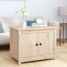 Janie Pine Wood Coffee Table With 2 Doors In Natural - UK