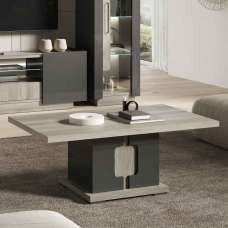 Avora High Gloss Coffee Table in Dark Grey Pine and LED - UK