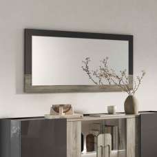 Avora High Gloss Mirror in Dark Grey Pine and LED - UK
