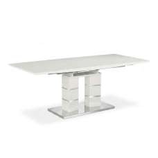 Jasna High Gloss Extending Dining Table in White - UK