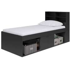 Jasper Wooden Low Single Bed In Black - UK