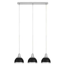 Jaspro 3 Metal Shades Pendant Light In Black And Chrome - UK