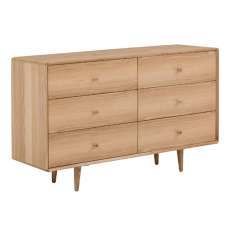 Javion Wooden Chest Of 6 Drawers In Natural Oak - UK