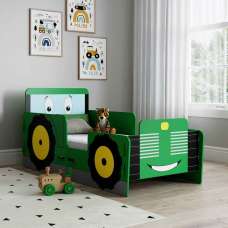 Jenks Wooden Toddler Bed In Green - UK