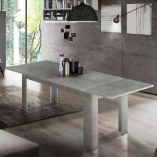 Jennings Medium Wooden Extending Dining Table In Bronx Concrete - UK