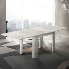 Jennings Small High Gloss Folding Dining Table In White And Concrete - UK
