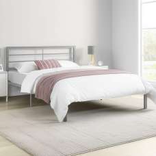 Jerome Metal Small Double Bed In Silver - UK