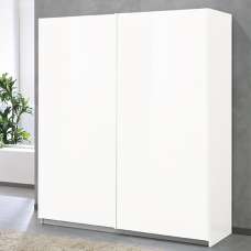 Jessica Large Gloss Sliding Door Wardrobe In White - UK