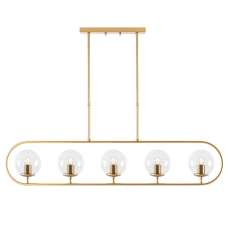 Jewel 5 Light Metal Ceiling Pendant Light in Gold - UK