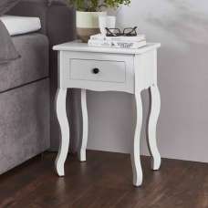 Jewett Wooden End Table With 1 Drawer In White - UK