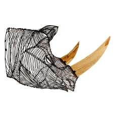 Jexon Black Wire Rhino Head Sculpture Wall Art - UK