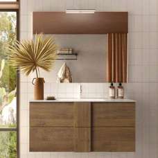 Jining 120cm Wooden Wall Hung Vanity Unit In Mercure - UK