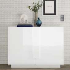 Jining High Gloss Sideboard With 2 Doors In White - UK