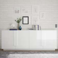 Jining High Gloss Sideboard With 4 Doors In White - UK