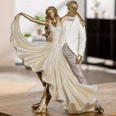 Jisora Synthetic resin Wedding Couple Sculpture in Gold and White - UK