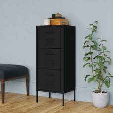 Jordan Steel Storage Cabinet With 3 Drawers In Black - UK