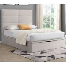 Juneau Fabric Ottoman Storage Double Bed In Beige - UK