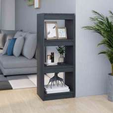 Jupiter Wooden Bookcase With 3 Compartments In Grey - UK