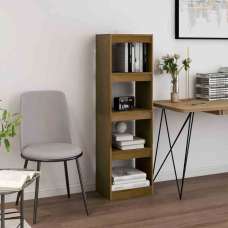 Jupiter Wooden Bookcase With 4 Compartments In Honey Brown - UK