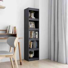 Jupiter Wooden Bookcase With 5 Compartments In Grey - UK