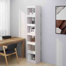 Jupiter Wooden Bookcase With 6 Compartments In White - UK