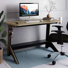 Justine Wooden Laptop Desk In Black And Oak - UK