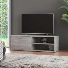 Kaavia Wooden TV Stand With 1 Flap Door In Concrete Effect - UK