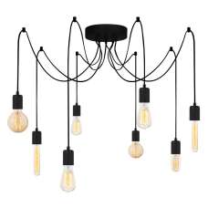 Kabluni 8 Light Metal Ceiling Pendant Light in Black - UK