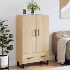 Kacia Wooden Highboard With 2 Doors 1 Drawers In Sonoma Oak - UK