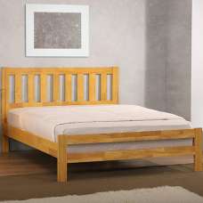 Kairos Solid Hardwood Double Bed In Natural Oak - UK