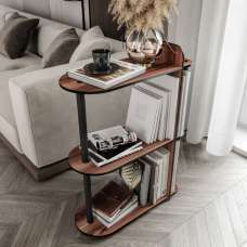 Kaiteki Wooden Side Table in Walnut and Black - UK