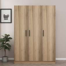 Kale H210cm Wooden Wardrobe with 3 Doors in Oak - UK
