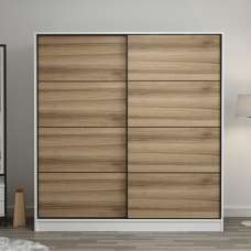 Kale White Wooden Sliding Wardrobe with 2 Dore Doors - UK