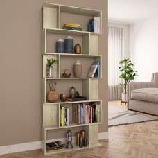 Kalle Wooden Bookcase And Room Divider In Sonoma Oak - UK