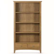 Kamiah Wooden Bookcase With 2 Drawers In Oak - UK