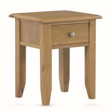 Kamiah Wooden Lamp Table With 1 Drawer In Oak - UK