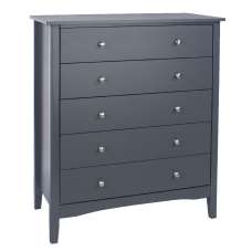 Kamuy Wooden Chest Of 5 Drawers In Midnight Blue - UK