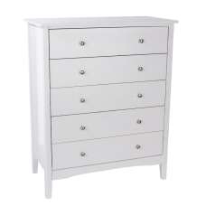 Kamuy Wooden Chest Of 5 Drawers In White - UK