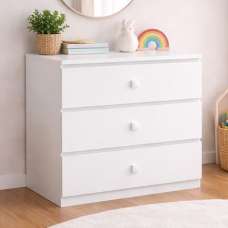 Karlstad Wooden Chest Of 3 Drawers In White - UK